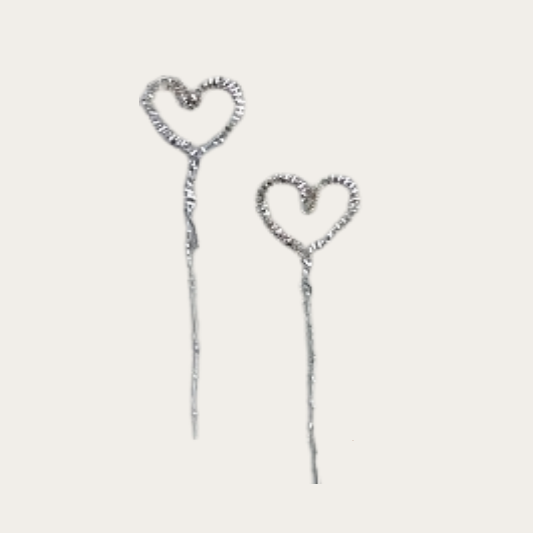 Bouillon Herz am Stil 15 x 14 mm silber