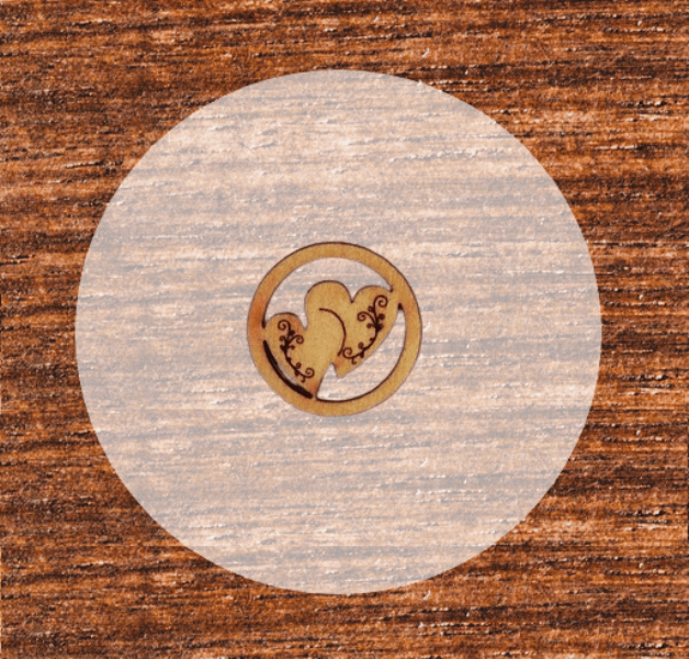 Doppelherz im Kreis 24 x 24 mm für Hochzeitsanstecker - Büscherl Doppelherz im Kreis 24 x 24 mm für Hochzeitsanstecker - Büscherl