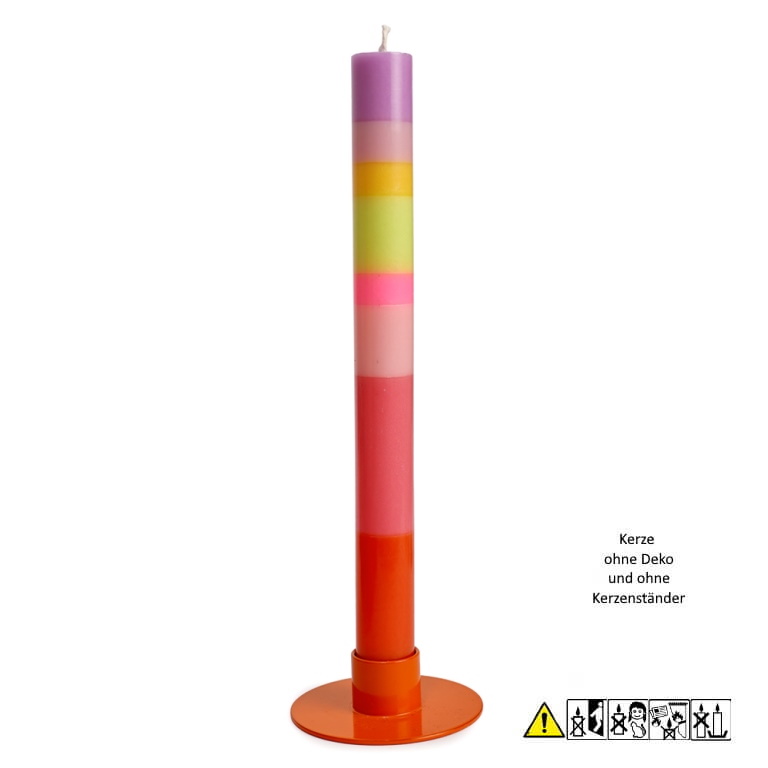 Bunte Stabkerze "Für dich da" 22 x 230 mm (ohne Deko)