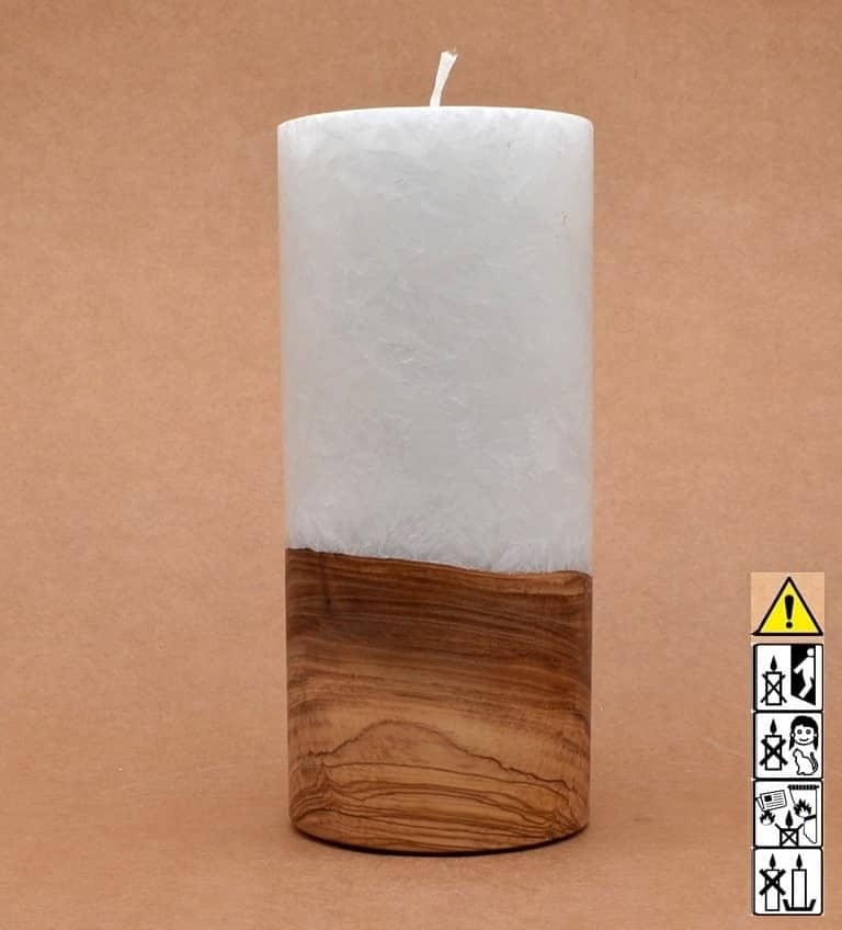 Hochzeitskerze, Kerze mit Holzeinsatz, Teelicht rund, Stearin, im Kerzen online Shop für Hochzeiten bestellen, günstig kaufen.