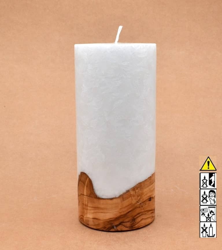 Hochzeitskerze, Kerze mit Holzeinsatz, Teelicht rund, Stearin, im Kerzen online Shop für Hochzeiten bestellen, günstig kaufen.