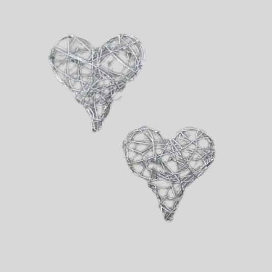 Draht-Herz bauchig 42 x 48 mm silber