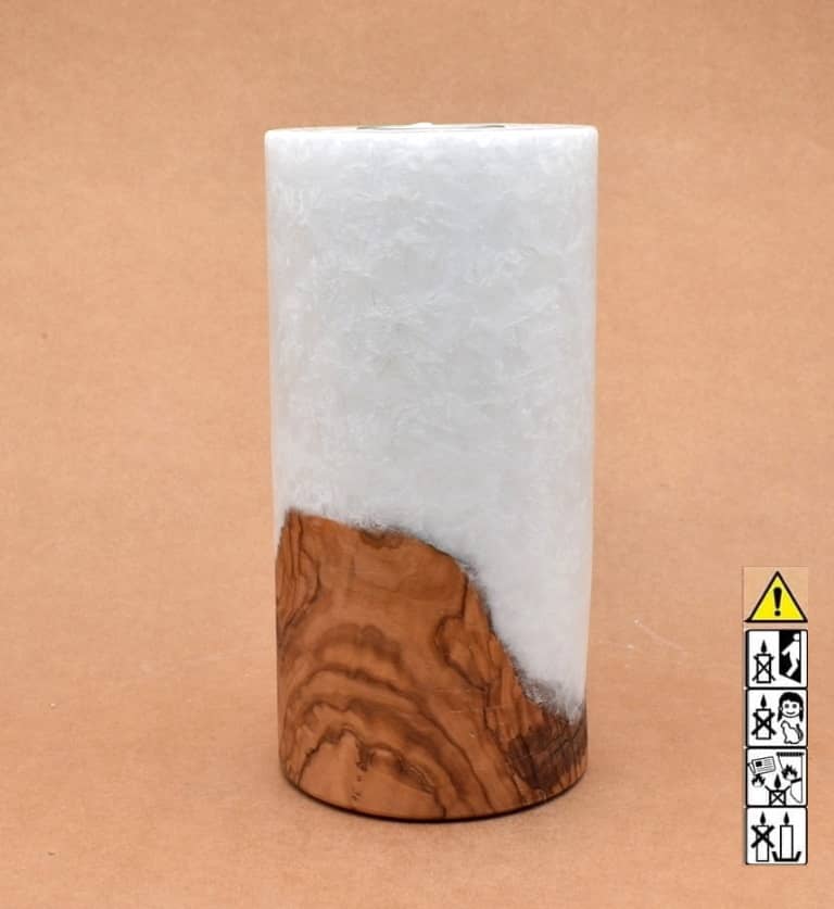 Hochzeitskerze, Kerze mit Holzeinsatz, Teelicht rund, Stearin, mit Individuelle, perönliche Hochzeitskerze  im Kerzen online Shop für Hochzeiten bestellen, günstig kaufen.