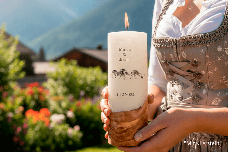 Hochzeitskerzen mit Holz selbst gestalten ❤️ Kerzen online kaufen