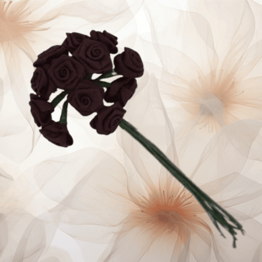 Dior-Rose Ø 14 mm in braun für Hochzeitsanstecker - Büscherl Dior-Rose Ø 14 mm in braun für Hochzeitsanstecker - Büscherl