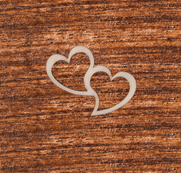Doppel - Holzherz geschwungen 39 x 50 mm für Hochzeitsanstecker - Büscherl Doppel - Holzherz geschwungen 39 x 50 mm für Hochzeitsanstecker - Büscherl