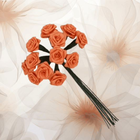 Dior-Rose ⌀ 14 mm in orange für Hochzeitsanstecker - Büscherl