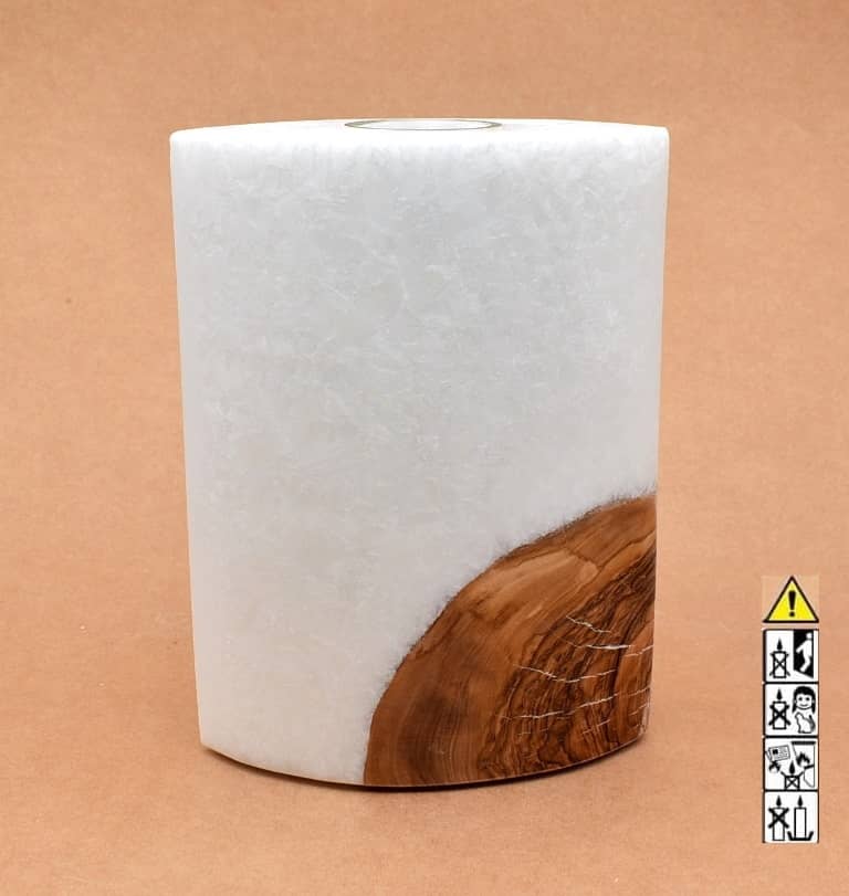 Kerze mit Holzelement, Individuelle, persönliche Hochzeitskerze  Holzkerze, Rund Stearinoptik, Hochzeitskerze mit Teelicht im Kerzen online Shop für Hochzeiten bestellen, günstig kaufen.