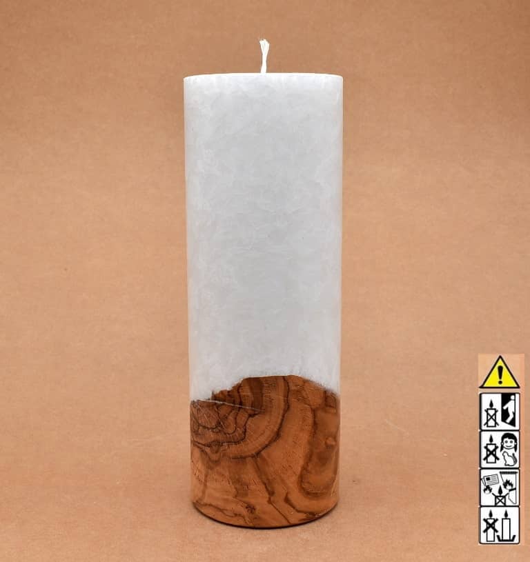 Hochzeitskerze, Kerze mit Holzeinsatz, Teelicht rund, Stearin, im Kerzen online Shop für Hochzeiten bestellen, günstig kaufen.