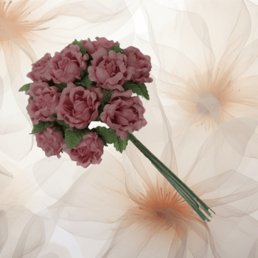 Tee - Rose ⌀ 24 mm in altrosa für Hochzeitsanstecker - Büscherl