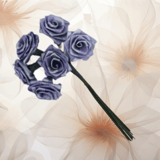 Dior-Rose Ø 20 mm in grau-lila für Hochzeitsanstecker - Büscherl