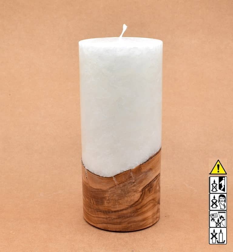 Hochzeitskerze, Kerze mit Holzeinsatz, Teelicht rund, Stearin, im Kerzen online Shop für Hochzeiten bestellen, günstig kaufen.