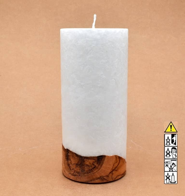 Hochzeitskerze, Kerze mit Holzeinsatz, Teelicht rund, Stearin, im Kerzen online Shop für Hochzeiten bestellen, günstig kaufen.