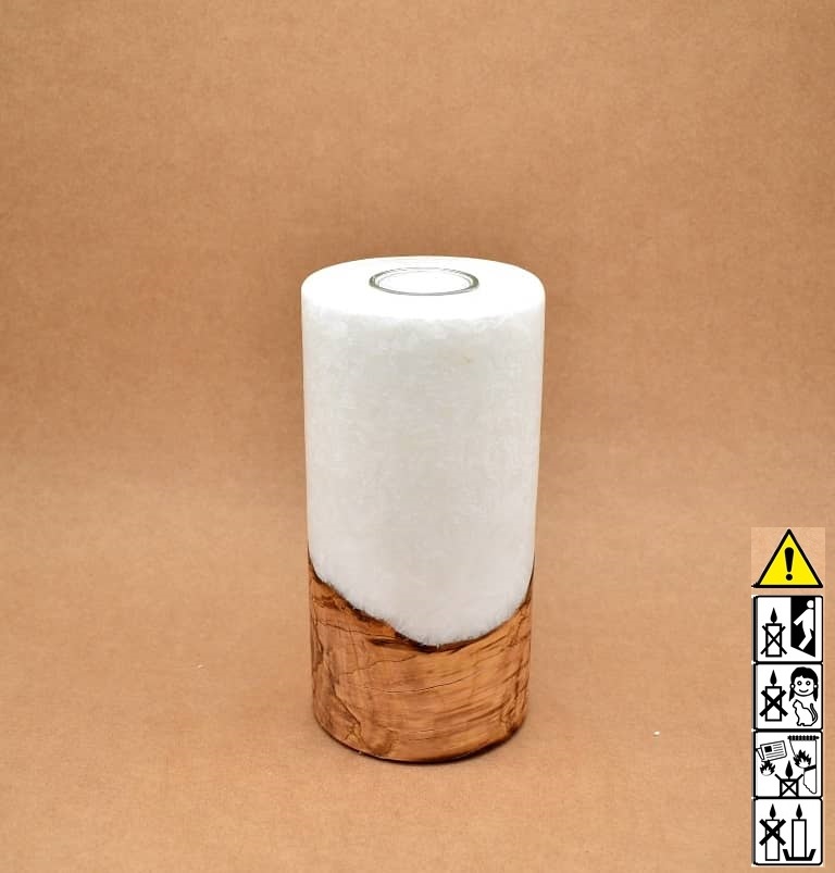 Kerze mit Holz, Teelicht, Unikat Holzkerze, Individuelle runde Hochzeitskerze mit Holz, Holzelementen Teelicht Hochzeitskerze, Kerze mit Holzeinsatz, Teelicht rund, Stearin, im Kerzen online Shop für Hochzeiten bestellen, günstig kaufen.