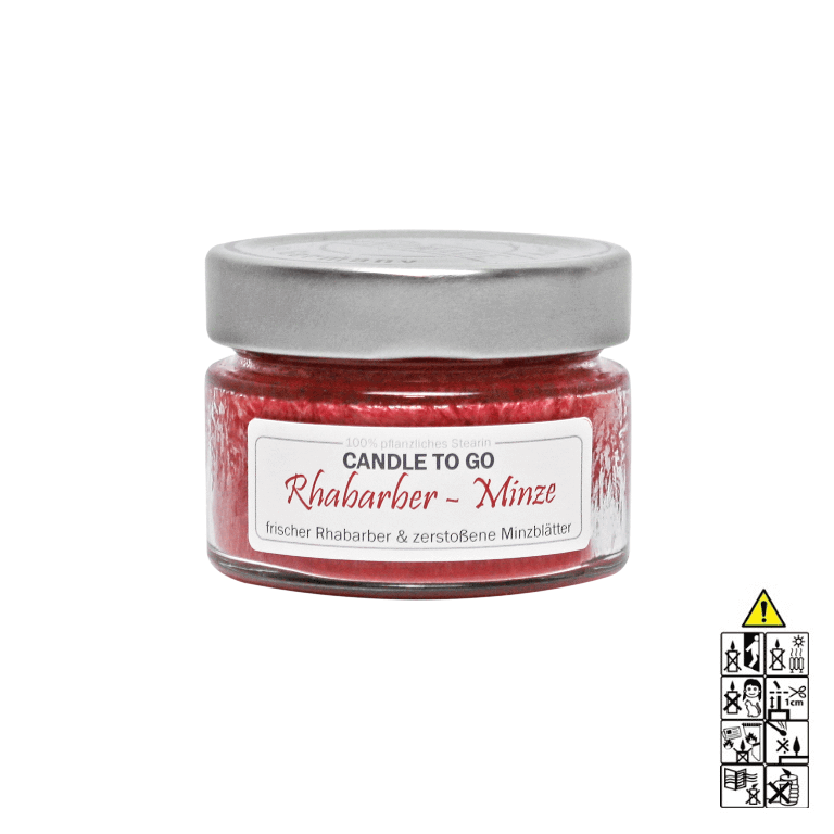 Rhabarber-Minze - Candle to Go Reisekerze. Duftkerze im Glas von Candle Factory