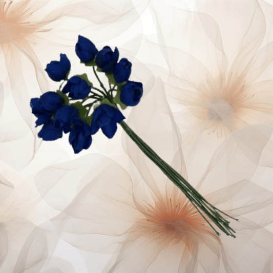 Miniröschen ⌀ 10 mm in marineblau für Hochzeitsanstecker - Büscherl