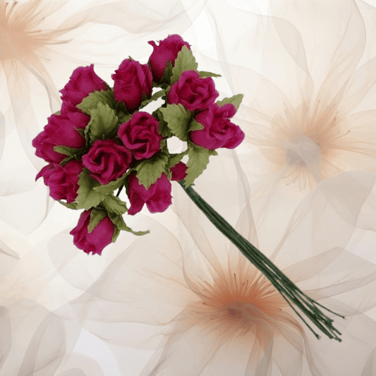 Farm - Rose ⌀ 15 mm in brombeere für Hochzeitsanstecker - Büscherl