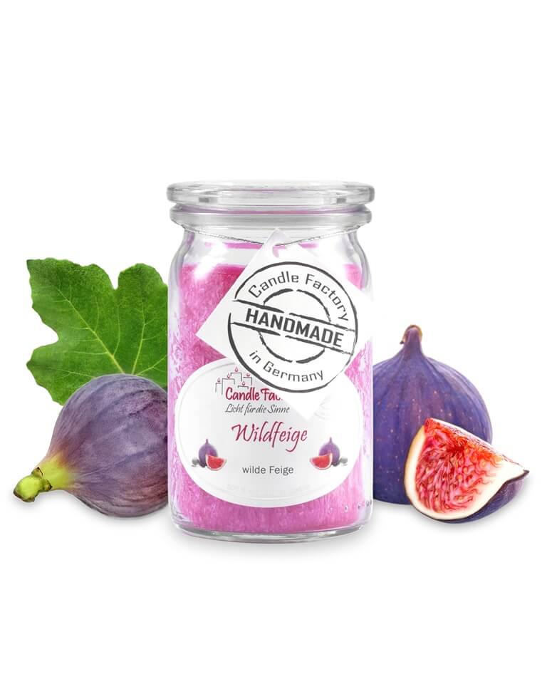 Hochwertige Duftkerze von Candle Factory Wildfeige Mini Jumbo Duftkerze im Glas in der Farbe violett g?nstig in Kerzen Online Shop kaufen. Duftkerzen im Glas. Geschenkidee Wildfeige Mini Jumbo Duftkerze im Glas in der Farbe violett.