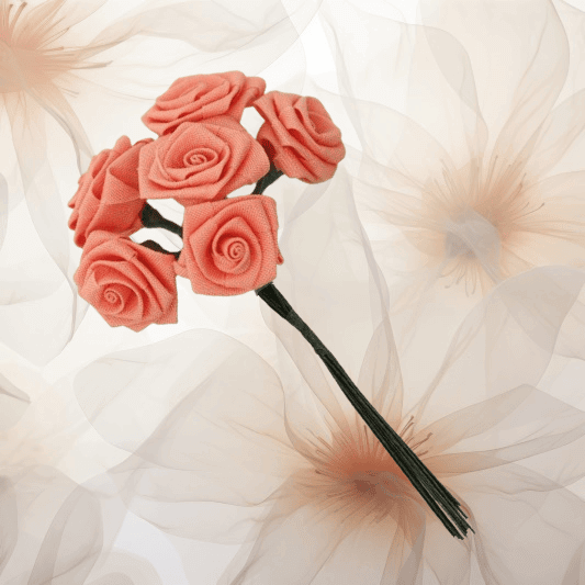 Dior-Rose Ø 20 mm in pfirsich für Hochzeitsanstecker - Büscherl