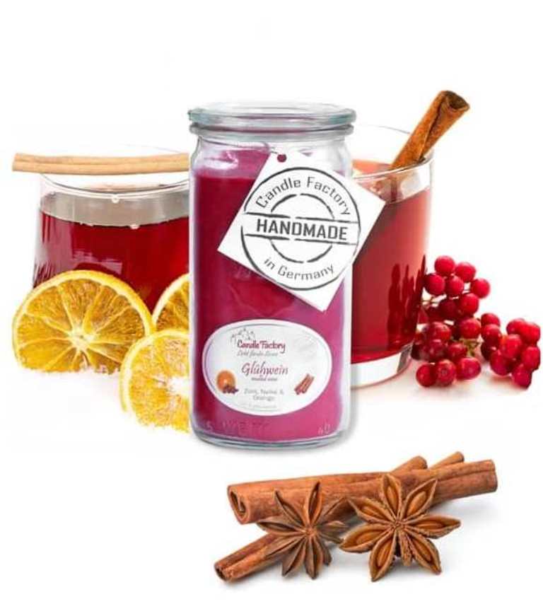 Hochwertige Duftkerze von Candle Factory Gl?hwein Mini Jumbo im Glas g?nstig in Kerzen Online Shop kaufen. Duftkerzen im Glas. Geschenkidee Gl?hwein Mini Jumbo im Glas
