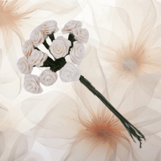 Dior-Rose Ø 14 mm in beige für Hochzeitsanstecker - Büscherl Dior-Rose Ø 14 mm in beige für Hochzeitsanstecker - Büscherl