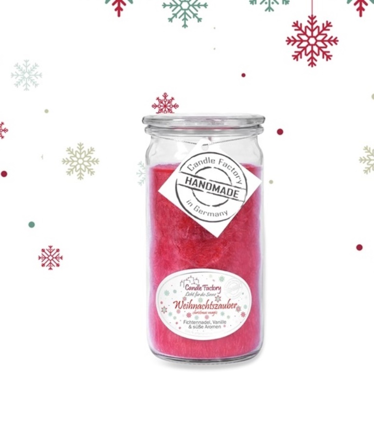 Weihnachtszauber Mini Jumbo hochwertige Duftkerze im Glas