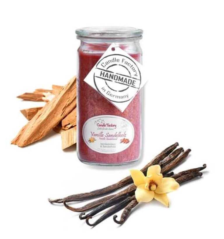 Hochwertige Duftkerze von Candle Factory Vanille Sandelholz Mini Jumbo im Glas g?nstig in Kerzen Online Shop kaufen. Duftkerzen im Glas. Geschenkidee Vanille Sandelholz Mini Jumbo im Glas