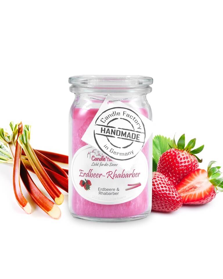 Hochwertige Duftkerze von Candle Factory Erdbeere Rhabarber Baby Mini Jumbo Duftkerze im Glas in der Farbe rose g?nstig in Kerzen Online Shop kaufen. Duftkerzen im Glas. Geschenkidee Erdbeere Rhabarber Baby Mini Jumbo Duftkerze im Glas in der Farbe rose.