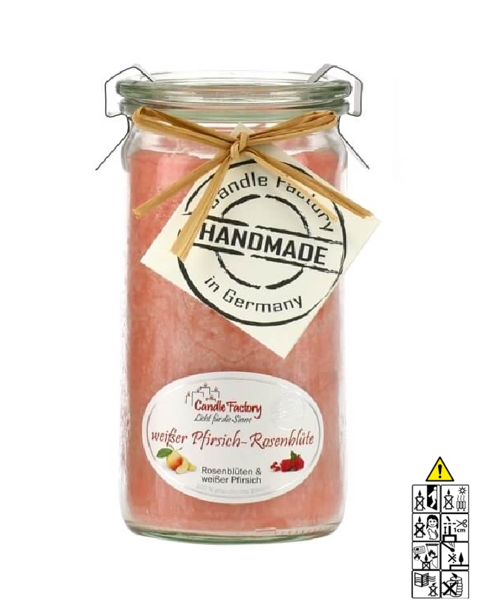 Hochwertige Duftkerze von Candle Factory Wei?er Pfirsich Rosenbl?te Mini Jumbo im Glas g?nstig in Kerzen Online Shop kaufen. Duftkerzen im Glas. Geschenkidee Wei?er Pfirsich Rosenbl?te Mini Jumbo im Glas