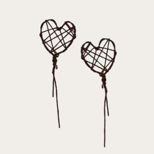 Nest-Herz am Stiel 25 x 26 mm braun