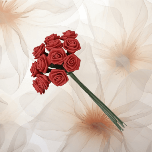 Papier Diorrosen Ø 15 mm in rot für Hochzeitsanstecker - Büscherl Papier Diorrosen Ø 15 mm in rot für Hochzeitsanstecker - Büscherl