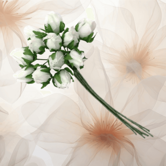 Rosenknospen Ø 12 mm in champagner für Hochzeitsanstecker - Büscherl Rosenknospen Ø 12 mm in champagner für Hochzeitsanstecker - Büscherl