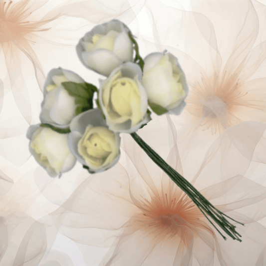 Rose mittel ⌀ 26 mm in creme für Hochzeitsanstecker - Büscherl