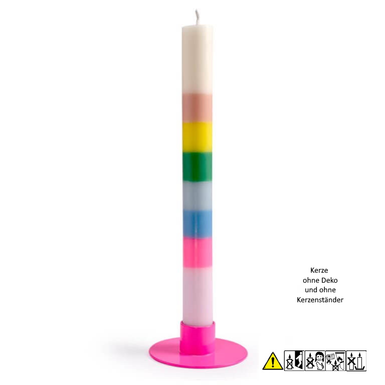 Bunte Stabkerze "Zauberkerze" 22 x 230 mm (ohne Deko)