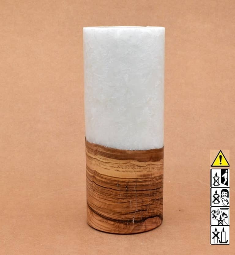 Kerze mit Holz Unikat Rund 80 x 200 mm mit Teelicht Nr.: 20 Kerze mit Holz Unikat Rund 80 x 200 mm mit Teelicht Nr.: 20