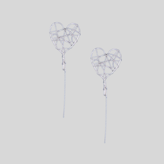 Bouillon Herz am Stil 15 x 15 mm silber