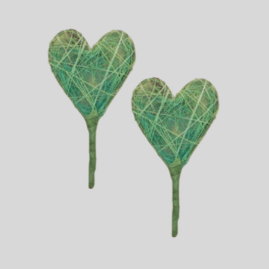 Sisal-Herz am Stiel 39 x 39 mm apfelgrün