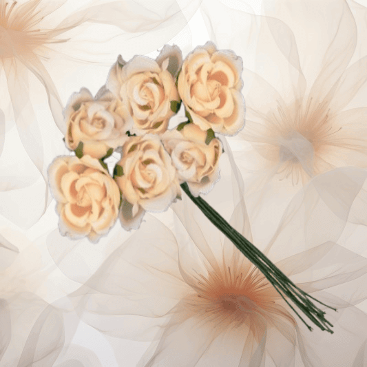 Kletterrose Ø 28 mm in beige für Hochzeitsanstecker - Büscherl Kletterrose Ø 28 mm in beige für Hochzeitsanstecker - Büscherl