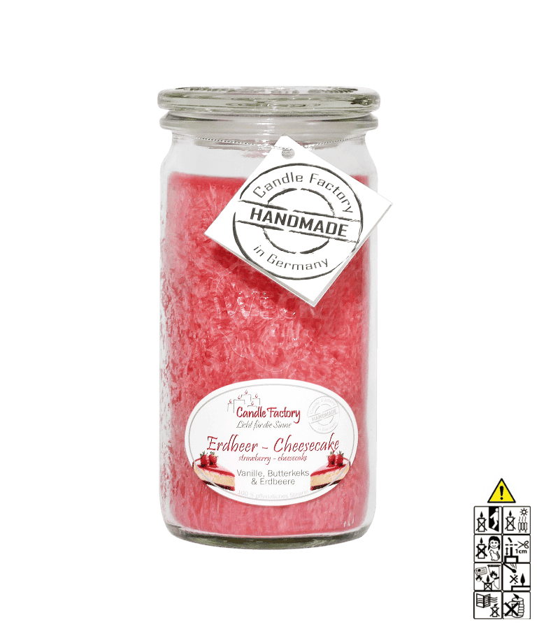 Erdbeer-Cheesecake - Mini Jumbo hochwertige Duftkerze im Glas