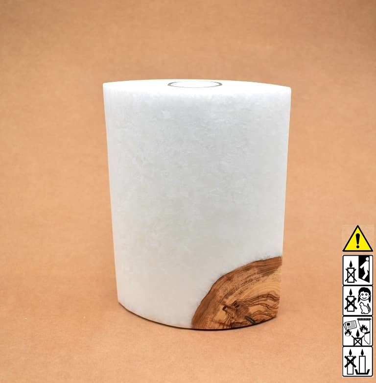 Kerze mit Holzelement, Individuelle, persönliche Hochzeitskerze  Holzkerze, Rund Stearinoptik, Hochzeitskerze mit Teelicht im Kerzen online Shop für Hochzeiten bestellen, günstig kaufen.