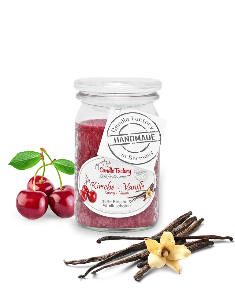 Kirsch Vanille - Baby Jumbo Duftkerze im Glas von Candle Factory