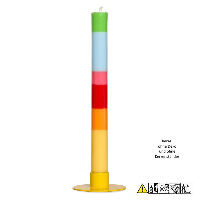 Bunte Stabkerze "Zuversicht" 22 x 230 mm (ohne Deko)