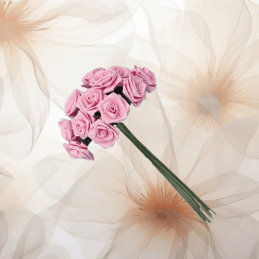 Papier Diorrosen Ø 15 mm in hellrosa für Hochzeitsanstecker - Büscherl Papier Diorrosen Ø 15 mm in hellrosa für Hochzeitsanstecker - Büscherl