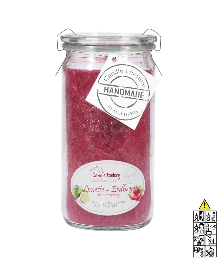 Limette - Erdbeere - Mini Jumbo hochwertige Duftkerze im Glas