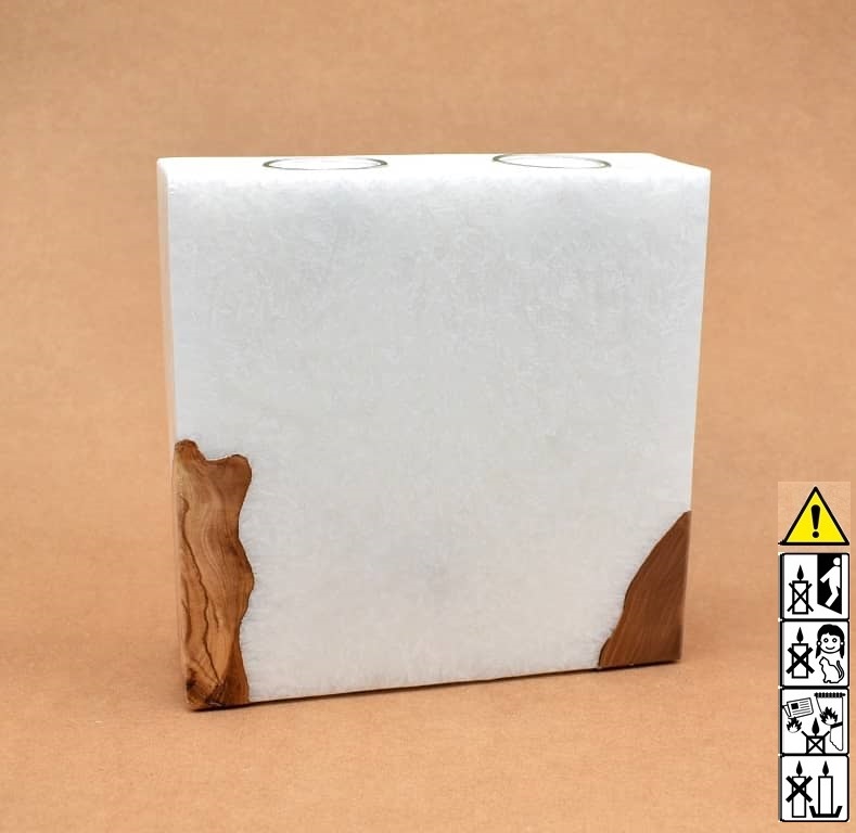 Kerze mit Holz Unikat Quader 70 x 200 x 200 mm 2 x Teelicht Nr.6. Jetzt in unserem Geschenke Onlineshop kaufen.