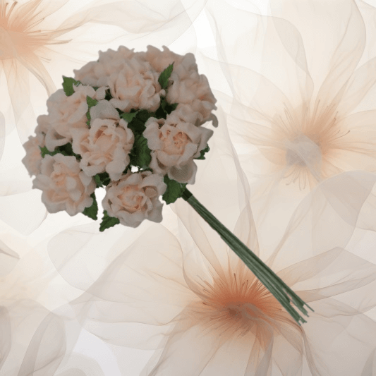 Tee - Rose Ø 24 mm in lachs für Hochzeitsanstecker - Büscherl Tee - Rose Ø 24 mm in lachs für Hochzeitsanstecker - Büscherl