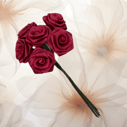 Dior-Rose Ø 20 mm in weinrot für Hochzeitsanstecker - Büscherl