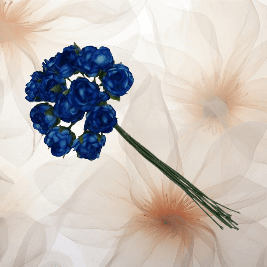 Biedermeier - Rose Ø 18 mm in dunkelblau für Hochzeitsanstecker - Büscherl Biedermeier - Rose Ø 18 mm in dunkelblau für Hochzeitsanstecker - Büscherl