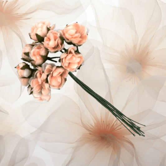Biedermeier - Rose ⌀ 18 mm in lachs für Hochzeitsanstecker - Büscherl