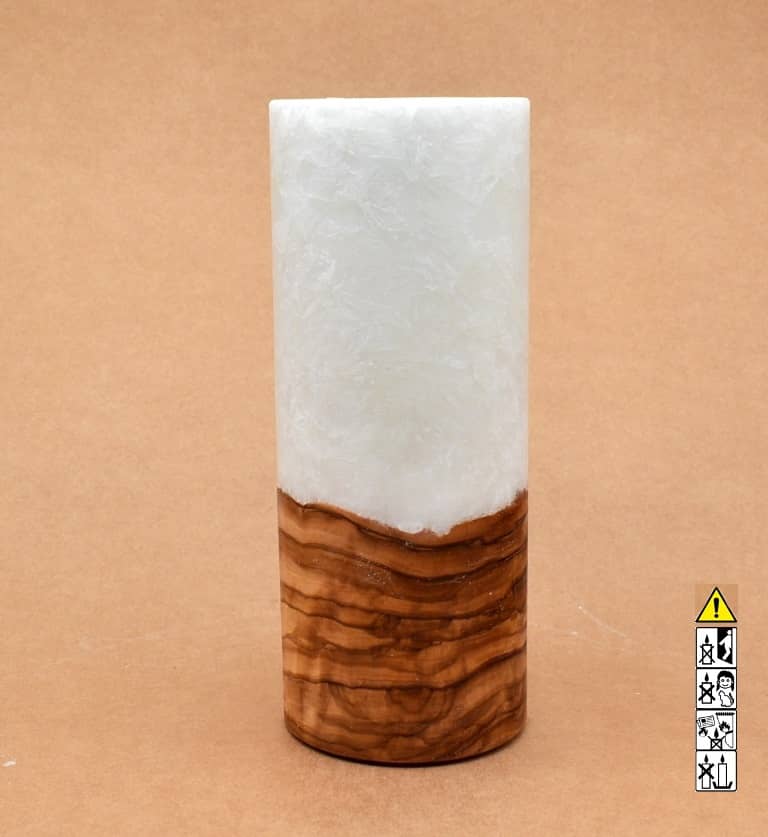 Hochzeitskerze, Kerze mit Holzeinsatz, Teelicht rund, Stearin, im Kerzen online Shop für Hochzeiten bestellen, günstig kaufen.